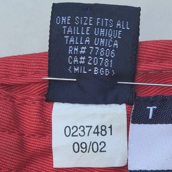 Tommy Hillfiger Jeans 2002 Red Visor Embroidered Spellout & Box Logo Size OS - Picture 9 of 11